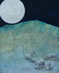 Hippos in the Moonlight (16